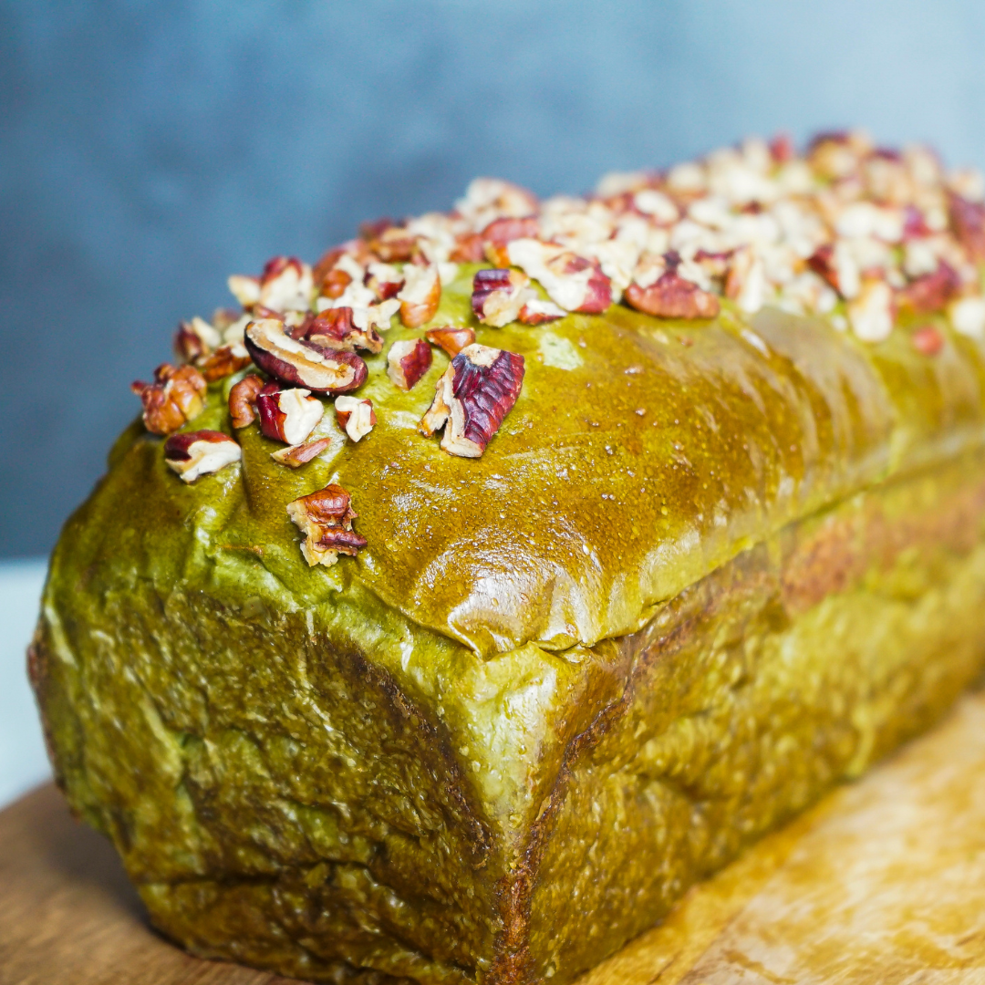 Okara Matcha Pecan Soft Bread
