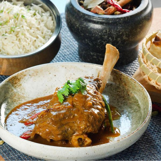 Kashmiri Lamb Shank with Upcycled Eggshell Salt